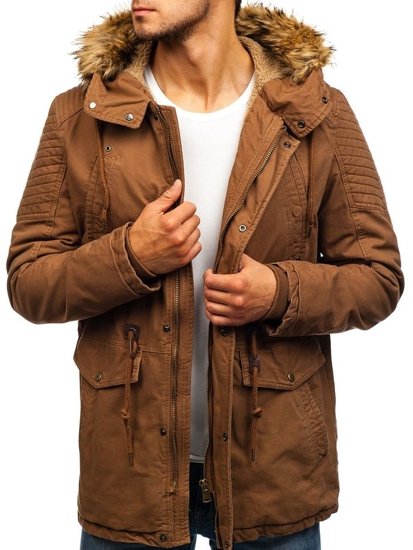 Чоловіча зимова куртка парка коричнева Bolf 5810