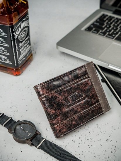 Чоловічий шкіряний гаманець коричневий 3162