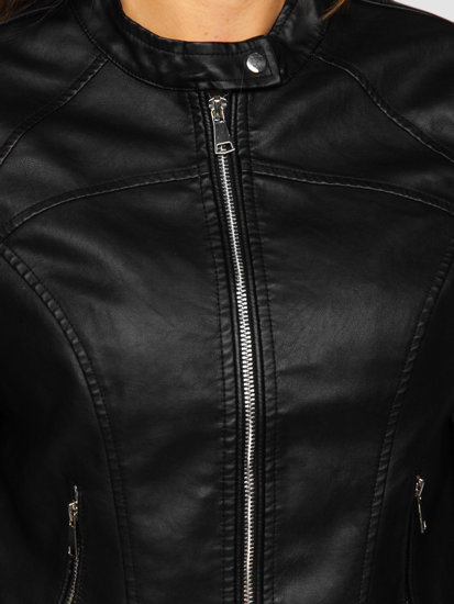 Чорна жіноча шкіряна куртка Bolf 11Z8032