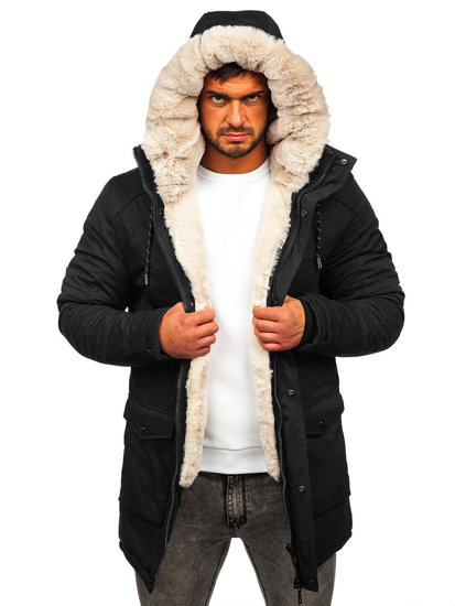 Чорна чоловіча зимова куртка парку Bolf M120