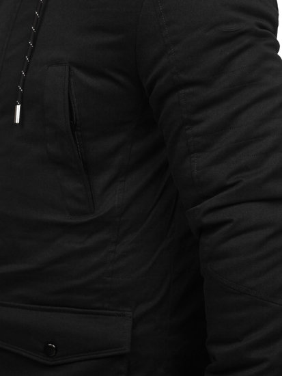 Чорна чоловіча зимова куртка парку Bolf M120