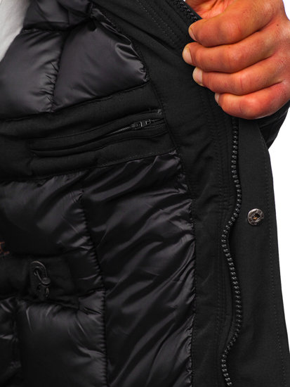 Чорна чоловіча зимова парка куртка Bolf 5M713