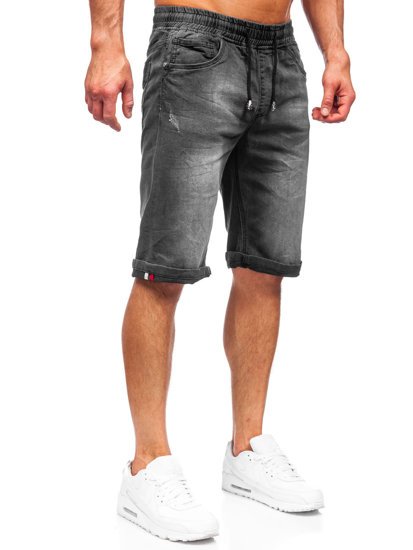 Чорні чоловічі джинсові шорти Bolf K15010-2