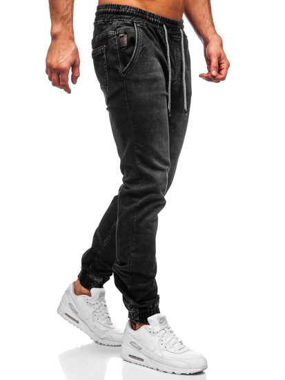 Чорні чоловічі джинсові штани джоггери BOLF KA2192