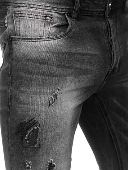 Чорні чоловічі джинсові штани regular fit Bolf MP008N