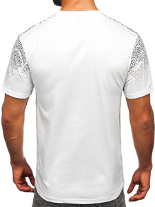 Біла чоловіча бавовняна футболка з принтом Bolf 14710