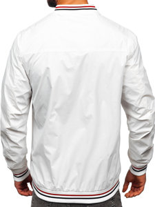 Біла чоловіча демісезонна куртка-бомбер Bolf 7147