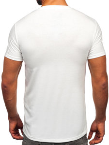Зелено-біла чоловіча футболка з камуфляжною кишенею Bolf 8T85