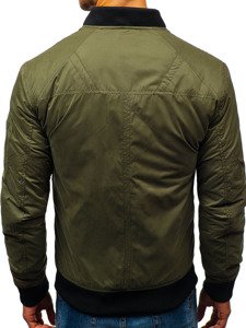 Куртка чоловіча демісезонна бомбер Зелена Bolf 1769
