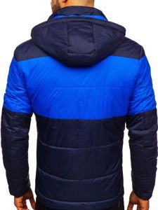 Куртка чоловіча демісезонна спортивна темно-синя Bolf 1982
