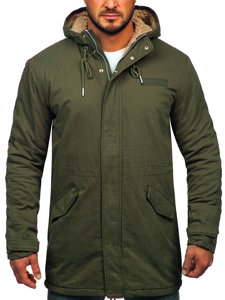 Куртка чоловіча зимова утеплена кольору хакі Bolf EX838