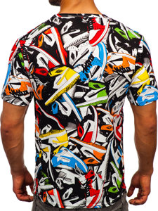 Різнобарвна чоловіча футболка з принтом Bolf 14931