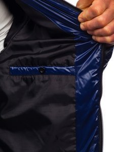 Синя демісезонна чоловіча стьобана куртка Bolf 6794