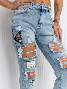 Сині жіночі джинсові штани Push Up Bolf JK8602