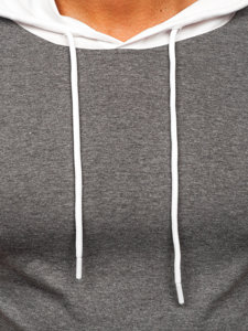 Сіра чоловіча футболка з капюшоном без принту Bolf 8T299