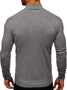 Сірий чоловічий светр з коміром-cтійка Bolf YY08