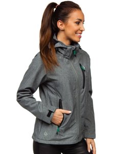 Сіро-зелена жіноча демісезонна куртка софтшелл Bolf AB001