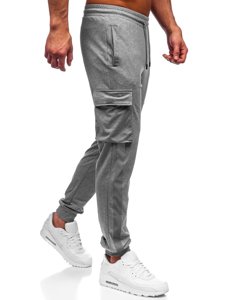 Сірі чоловічі штани джоггери-карго Bolf HY867