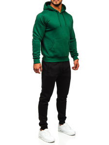Темно-зелений чоловічий спортивний костюм з толстовкою з капюшоном Bolf D002