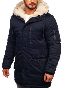 Темно-синя куртка чоловіча зимова парка Bolf 2M39