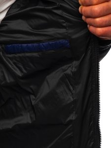 Темно-синя стьобана чоловіча зимова куртка Bolf 1186