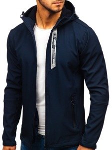 Темно-синя чоловіча демісезонна куртка-софтшелл Bolf 5480-A