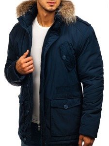 Темно-синя чоловіча зимова куртка Bolf 1633