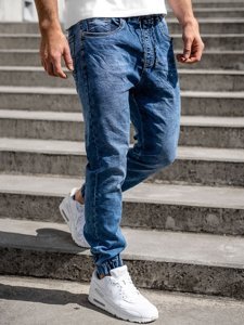 Темно-сині чоловічі джинсові штани джоггери Bolf K10003