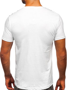 Чоловіча футболка з принтом біла Bolf 1173