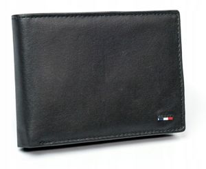 Чоловічий гаманець шкіряний чорний 3077
