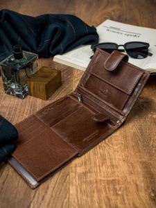 Чоловічий шкіряний гаманець коричневий 4515