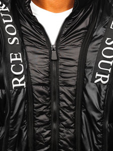 Чорна стьобана куртка чоловіча зимова Bolf 27M8110