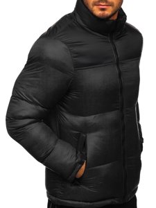 Чорна стьобана чоловіча зимова куртка Bolf 1186