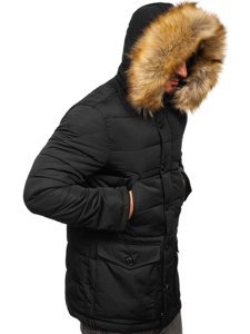 Чорна чоловіча зимова куртка парку Аляска Bolf JK361