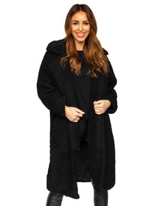 Чорне довге утеплене жіноче зимове пальто Bolf AN105