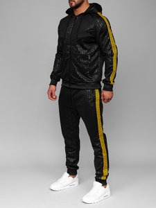 Чорний чоловічий спортивний костюм з капюшоном Bolf 3A165