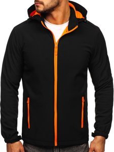 Чорно-помаранчева чоловіча куртка Софтшелл Bolf HH017