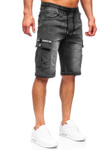 Чорні чоловічі джинсові шорти карго Bolf K15006-2