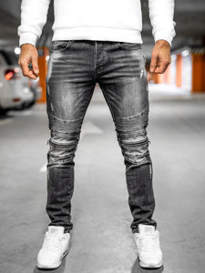 Чорні чоловічі джинсові штани regular fit Bolf MP007N