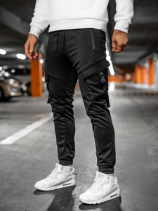 Чорні чоловічі штани джоггери-карго Bolf HS7045